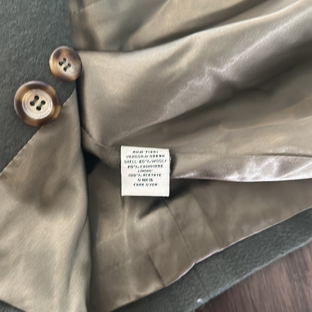 LL Bean Womens Green Wool/Cashmere Blazer Size 10R - Picture 11 of 11